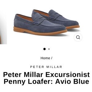 MENS PETER MILLAR GOLF EXCURSIONIST PENNY LOAFER SHOES sz 9M Blue EUC